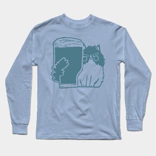 Grumpy Blue Cat Long Sleeve T-Shirt